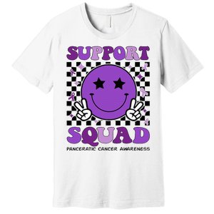 Support Squad Purple Ribbon Pancreatic Cancer Awareness Premium T-Shirt