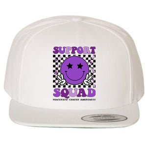 Support Squad Purple Ribbon Pancreatic Cancer Awareness Wool Snapback Cap