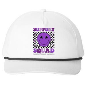 Support Squad Purple Ribbon Pancreatic Cancer Awareness Snapback Five-Panel Rope Hat