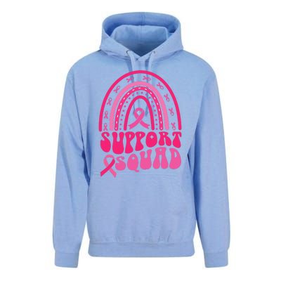 Support Squad Pink Rainbow Ribbon Breast Cancer Awareness Unisex Surf Hoodie