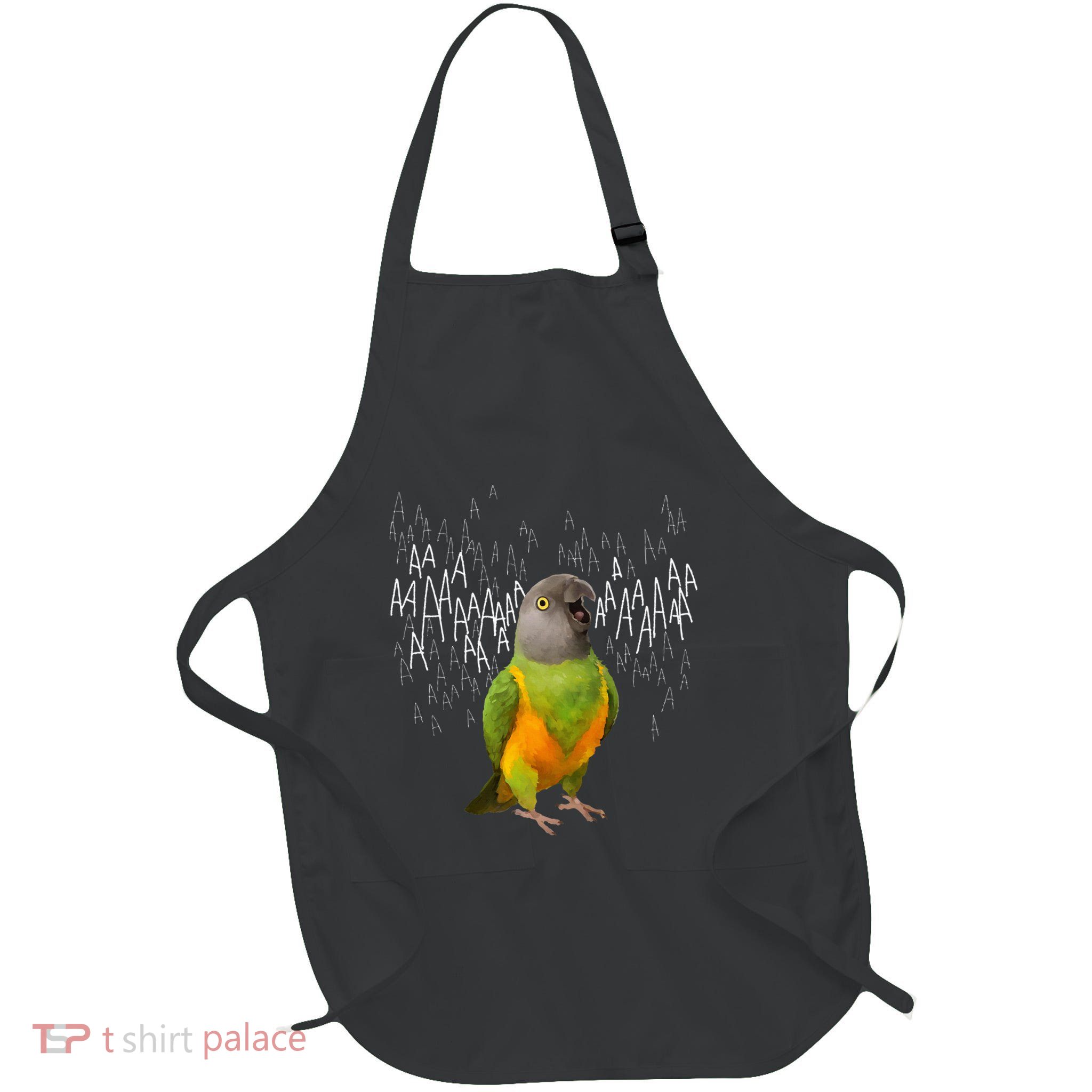 Screaming Senegal Parrot Full-Length Apron With Pockets