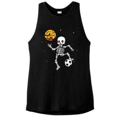 Skeleton Soccer Player Halloween Ladies PosiCharge Tri-Blend Wicking Tank