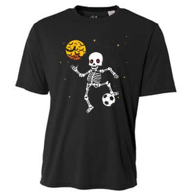 Skeleton Soccer Player Halloween Cooling Performance Crew T-Shirt