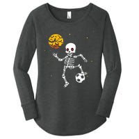 Skeleton Soccer Player Halloween Women's Perfect Tri Tunic Long Sleeve Shirt