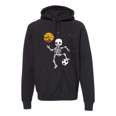 Skeleton Soccer Player Halloween Premium Hoodie