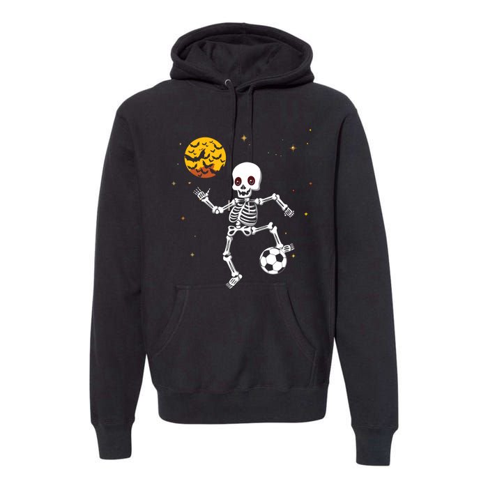 Skeleton Soccer Player Halloween Premium Hoodie