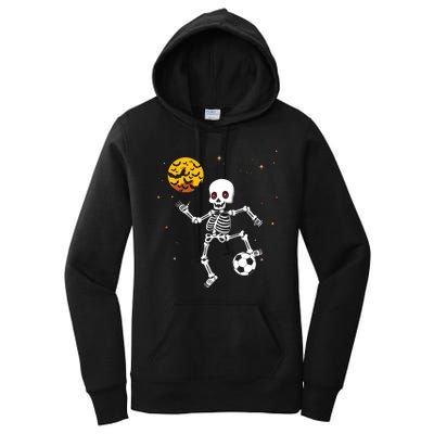 Skeleton Soccer Player Halloween Women's Pullover Hoodie