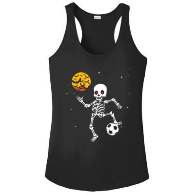 Skeleton Soccer Player Halloween Ladies PosiCharge Competitor Racerback Tank