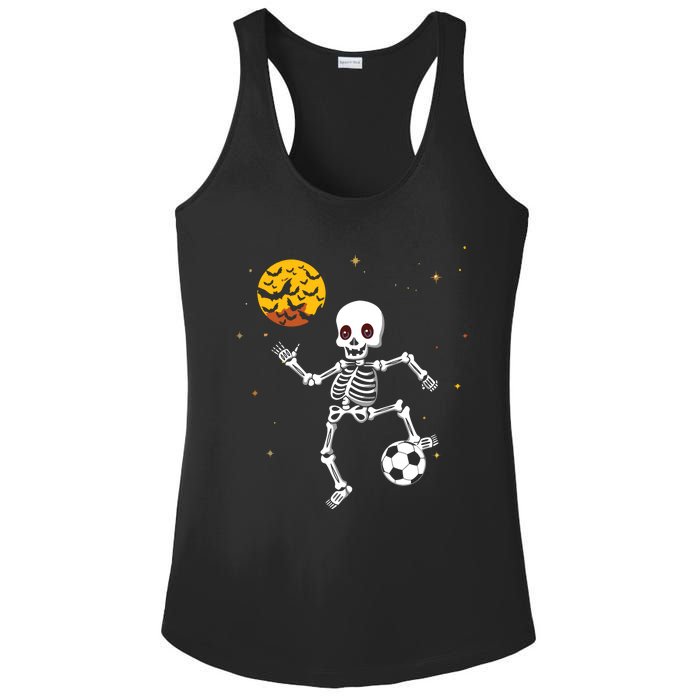 Skeleton Soccer Player Halloween Ladies PosiCharge Competitor Racerback Tank