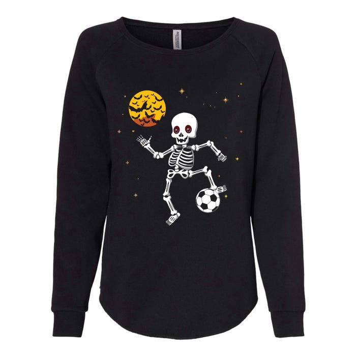 Skeleton Soccer Player Halloween Womens California Wash Sweatshirt