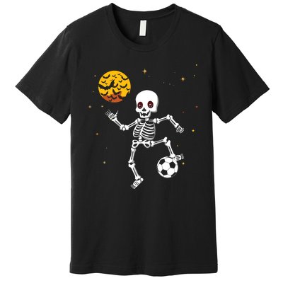 Skeleton Soccer Player Halloween Premium T-Shirt