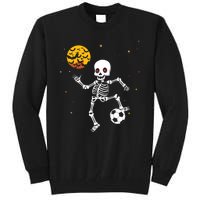 Skeleton Soccer Player Halloween Tall Sweatshirt