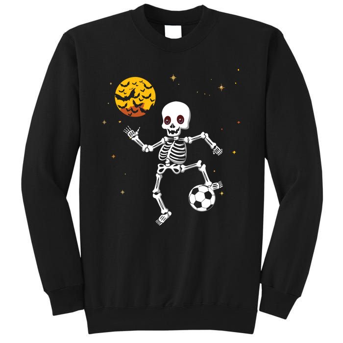 Skeleton Soccer Player Halloween Tall Sweatshirt