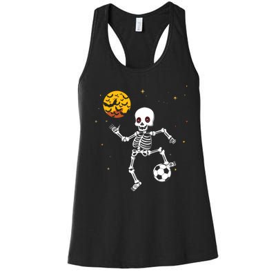 Skeleton Soccer Player Halloween Women's Racerback Tank