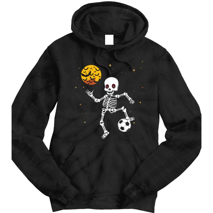 Skeleton Soccer Player Halloween Tie Dye Hoodie