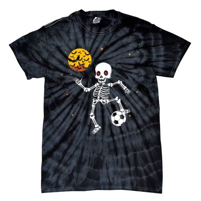 Skeleton Soccer Player Halloween Tie-Dye T-Shirt