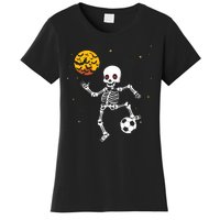 Skeleton Soccer Player Halloween Women's T-Shirt