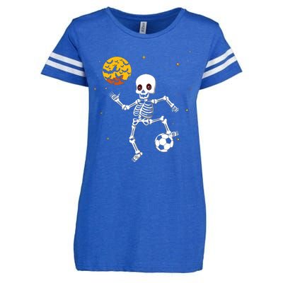 Skeleton Soccer Player Halloween Enza Ladies Jersey Football T-Shirt