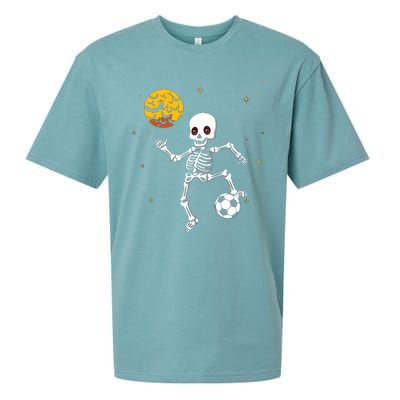 Skeleton Soccer Player Halloween Sueded Cloud Jersey T-Shirt