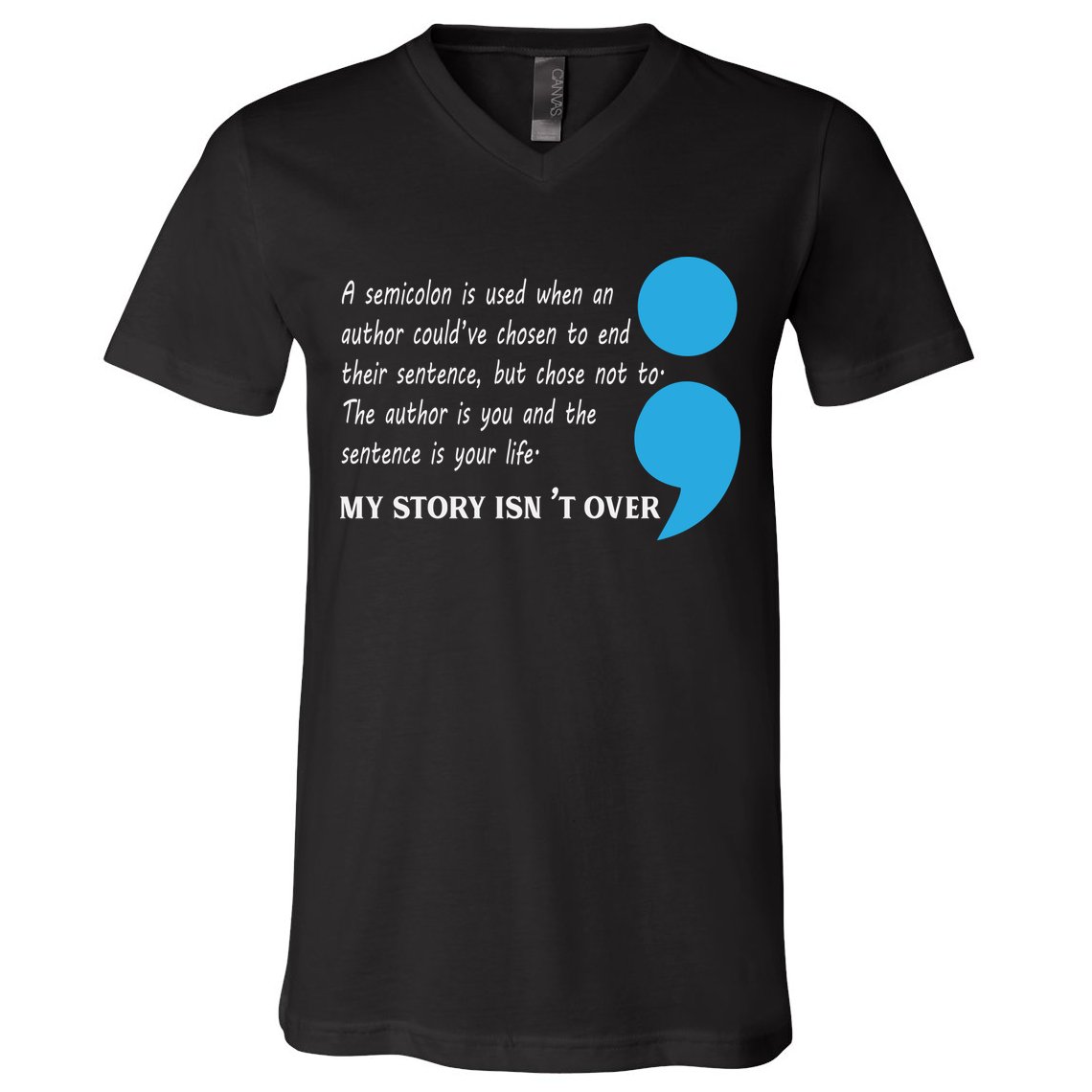 Semicolon Suicide Prevention Awareness V-Neck T-Shirt