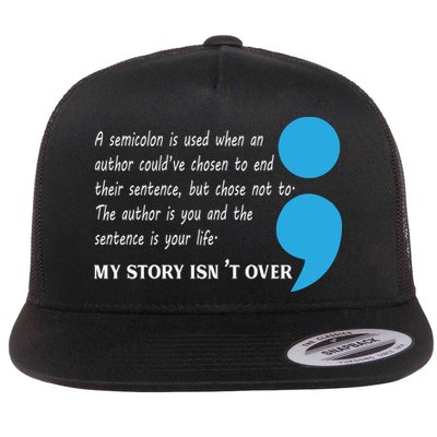 Semicolon Suicide Prevention Awareness Flat Bill Trucker Hat