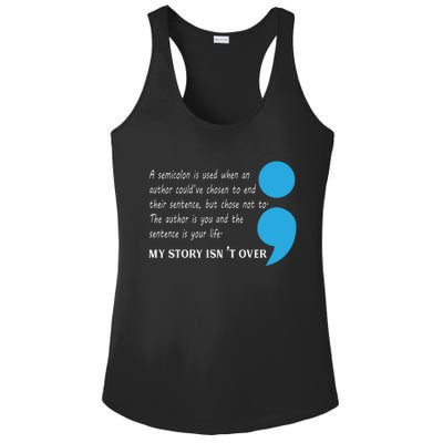 Semicolon Suicide Prevention Awareness Ladies PosiCharge Competitor Racerback Tank