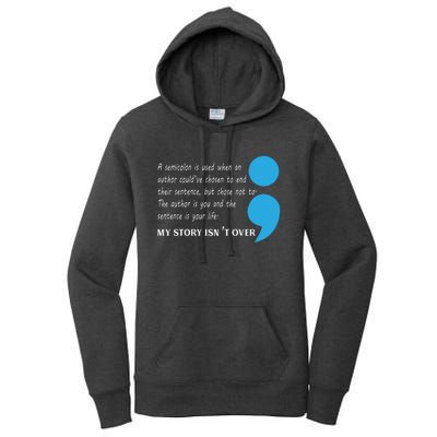 Semicolon Suicide Prevention Awareness Women's Pullover Hoodie