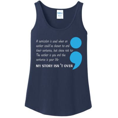 Semicolon Suicide Prevention Awareness Ladies Essential Tank