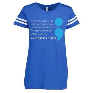 Semicolon Suicide Prevention Awareness Enza Ladies Jersey Football T-Shirt