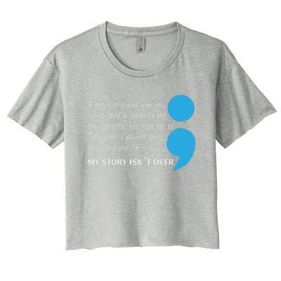 Semicolon Suicide Prevention Awareness Women's Crop Top Tee