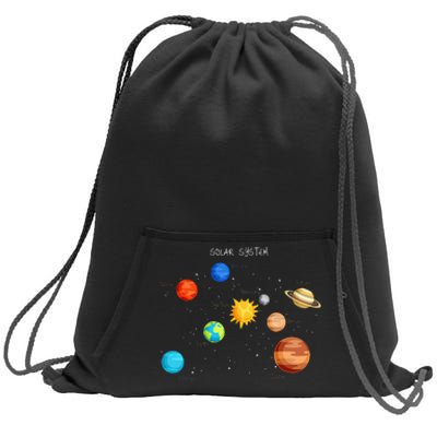 Solar System Planets Sun Space And Science Sweatshirt Cinch Pack Bag