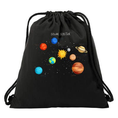 Solar System Planets Sun Space And Science Drawstring Bag