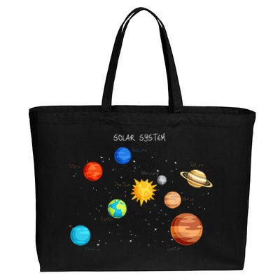 Solar System Planets Sun Space And Science Cotton Canvas Jumbo Tote