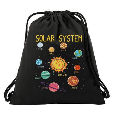 Solar System Planets Science Space Stem Drawstring Bag