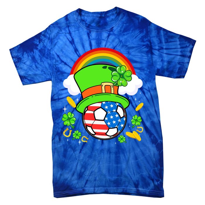 Soccer St Patricks Day Usa Flag Rainbow Shamrock Clover Meaningful Gift Tie-Dye T-Shirt