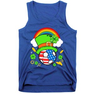 Soccer St Patricks Day Usa Flag Rainbow Shamrock Clover Meaningful Gift Tank Top