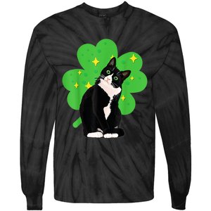 St Saint Patrick's Day Tuxedo Cat Costume Tie-Dye Long Sleeve Shirt