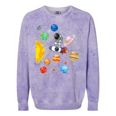 Solar System Planets Science Space Astronaut Universe Galaxy Colorblast Crewneck Sweatshirt