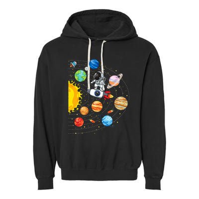 Solar System Planets Science Space Astronaut Universe Galaxy Garment-Dyed Fleece Hoodie