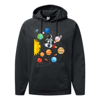 Solar System Planets Science Space Astronaut Universe Galaxy Performance Fleece Hoodie