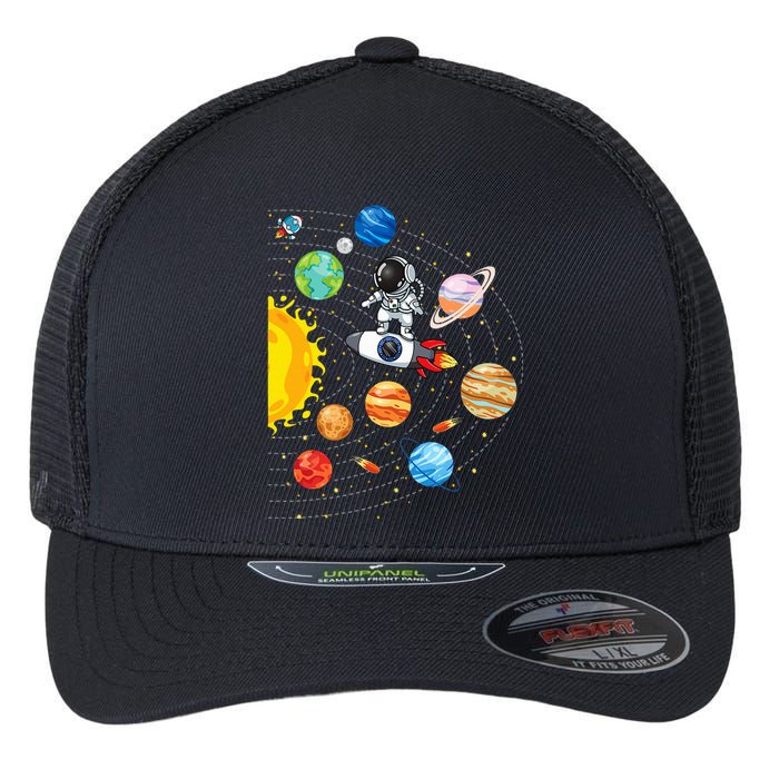 Solar System Planets Science Space Astronaut Universe Galaxy Flexfit Unipanel Trucker Cap