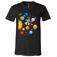 Solar System Planets Science Space Astronaut Universe Galaxy V-Neck T-Shirt