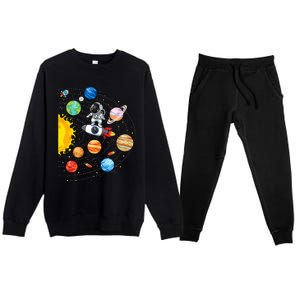 Solar System Planets Science Space Astronaut Universe Galaxy Premium Crewneck Sweatsuit Set