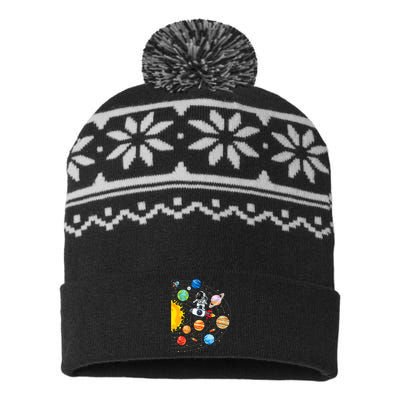 Solar System Planets Science Space Astronaut Universe Galaxy USA-Made Snowflake Beanie