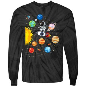 Solar System Planets Science Space Astronaut Universe Galaxy Tie-Dye Long Sleeve Shirt