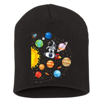 Solar System Planets Science Space Astronaut Universe Galaxy Short Acrylic Beanie