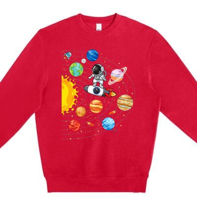 Solar System Planets Science Space Astronaut Universe Galaxy Premium Crewneck Sweatshirt