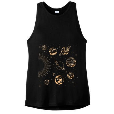 Solar System Planets Space Science Galaxy Astrology Universe Ladies PosiCharge Tri-Blend Wicking Tank