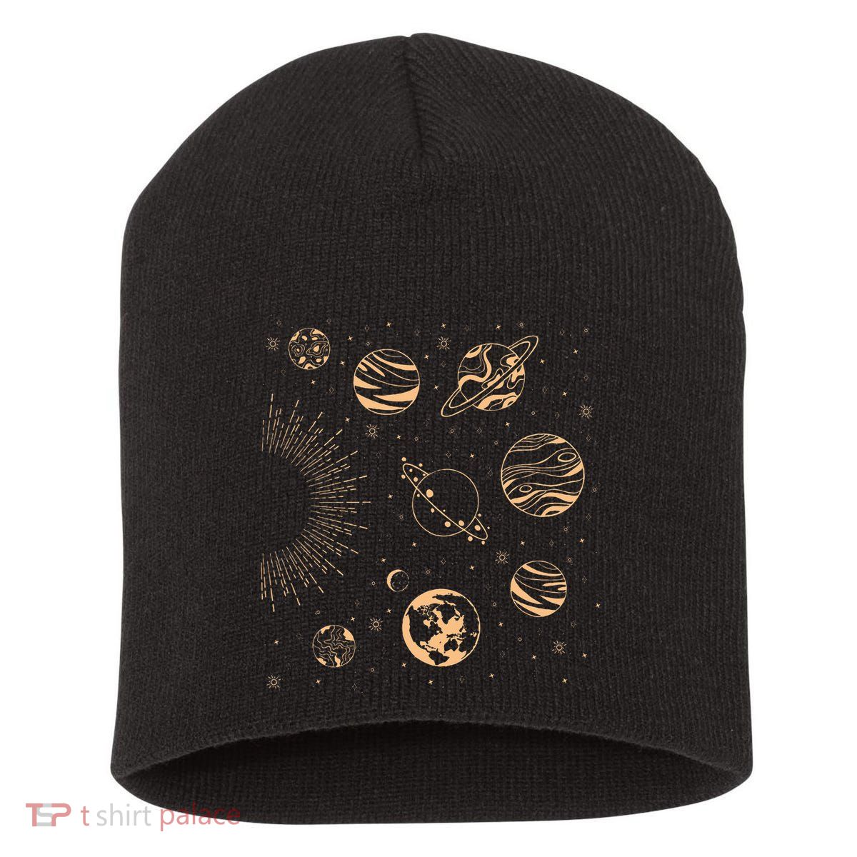 Solar System Planets Space Science Galaxy Astrology Universe Short Acrylic Beanie