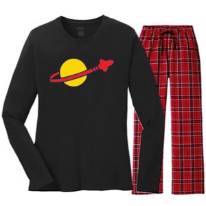 Spaceman Women's Long Sleeve Flannel Pajama Set 